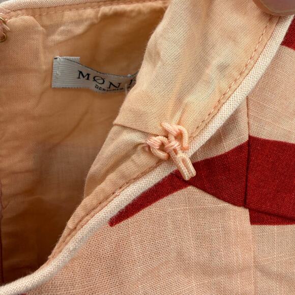 NWT MON RENN Surreal Tropico Print Cotton Midi Dress Red/Coral Size SMALL - Picture 6 of 12